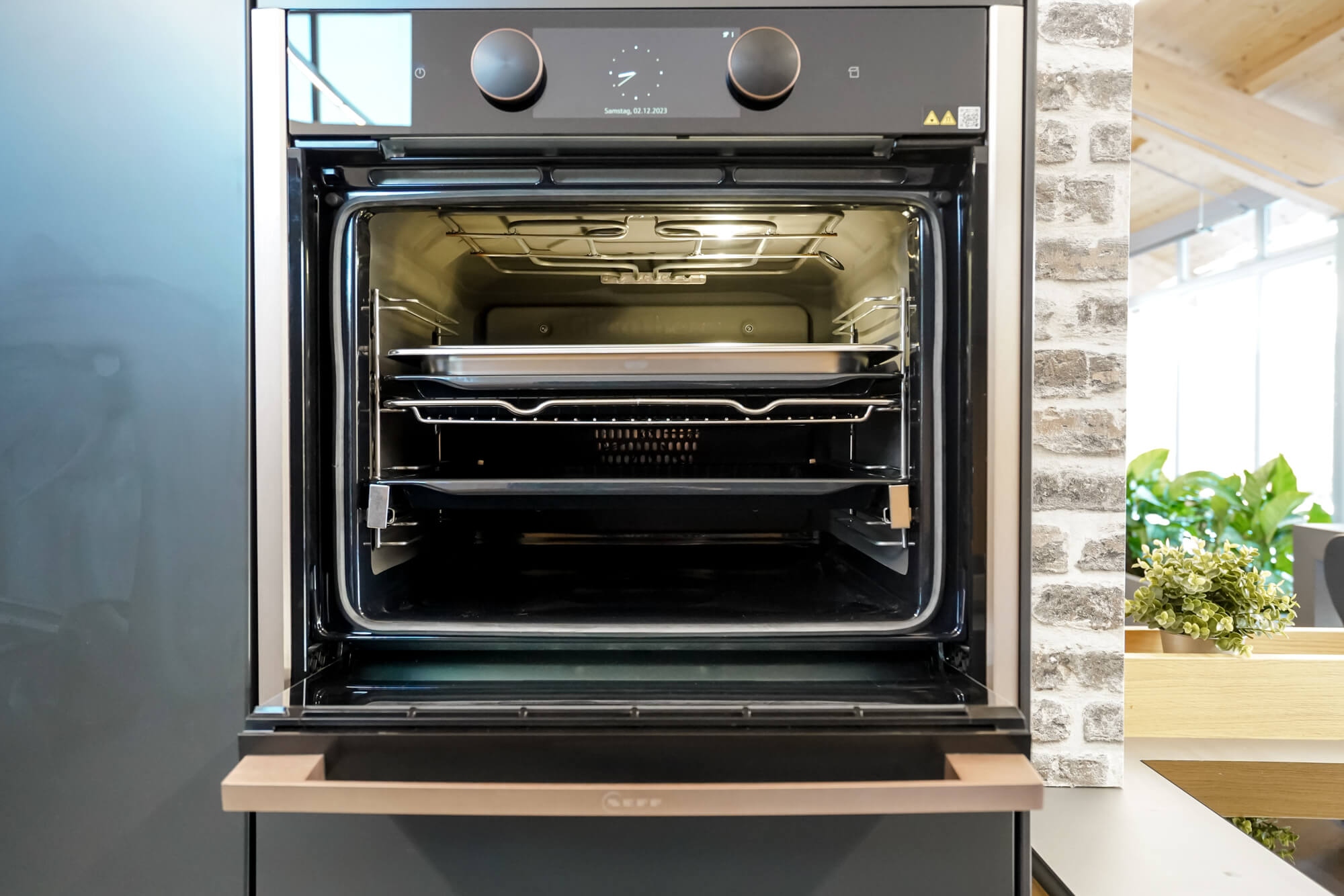 Designküche mit Insel anthrazit – Bild 10