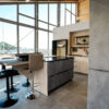 Inselkueche modern Betonoptik grau
