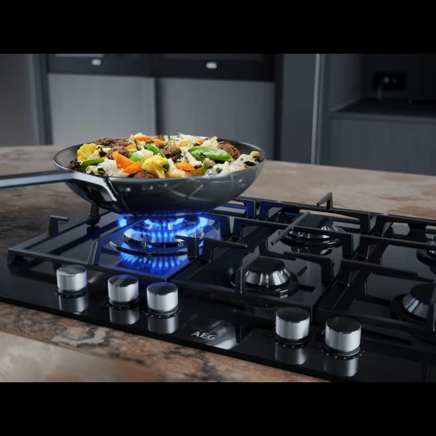 AEG Gaskochfeld fünf Brenner mit Wok