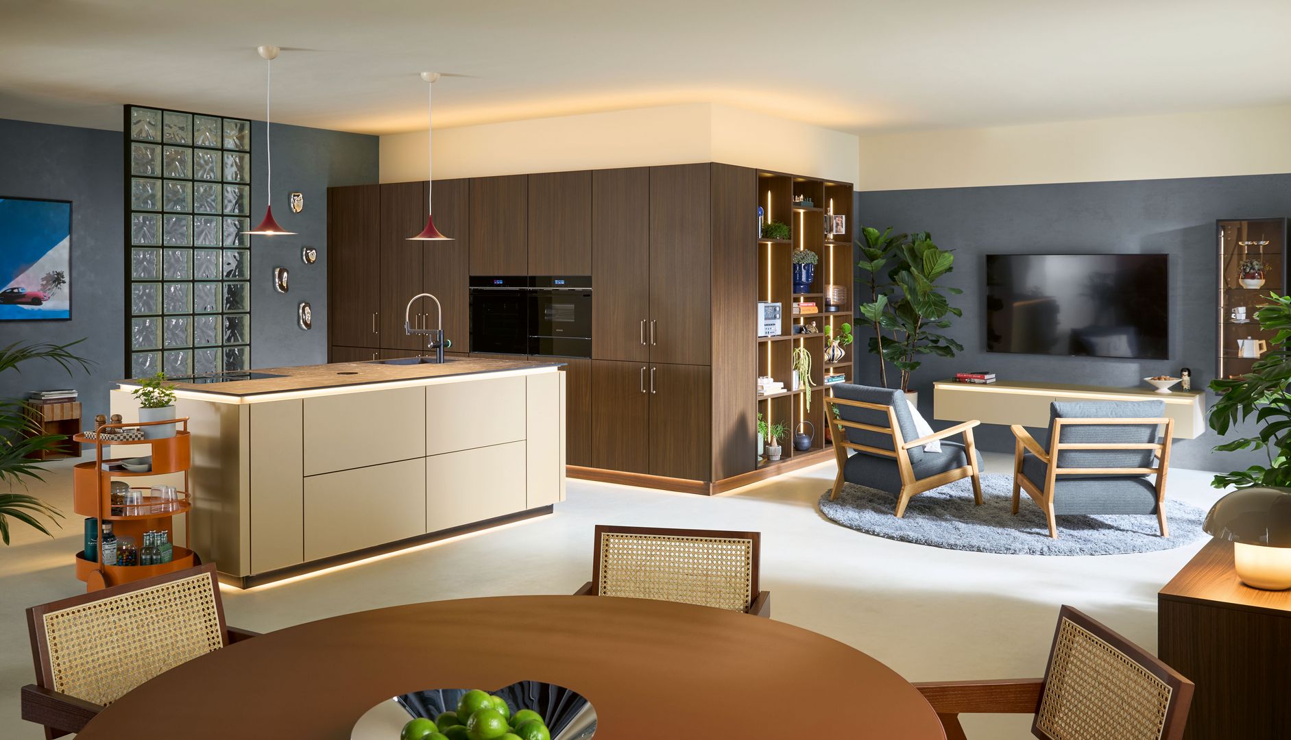 schüller avola designküche mit insel nussbaum