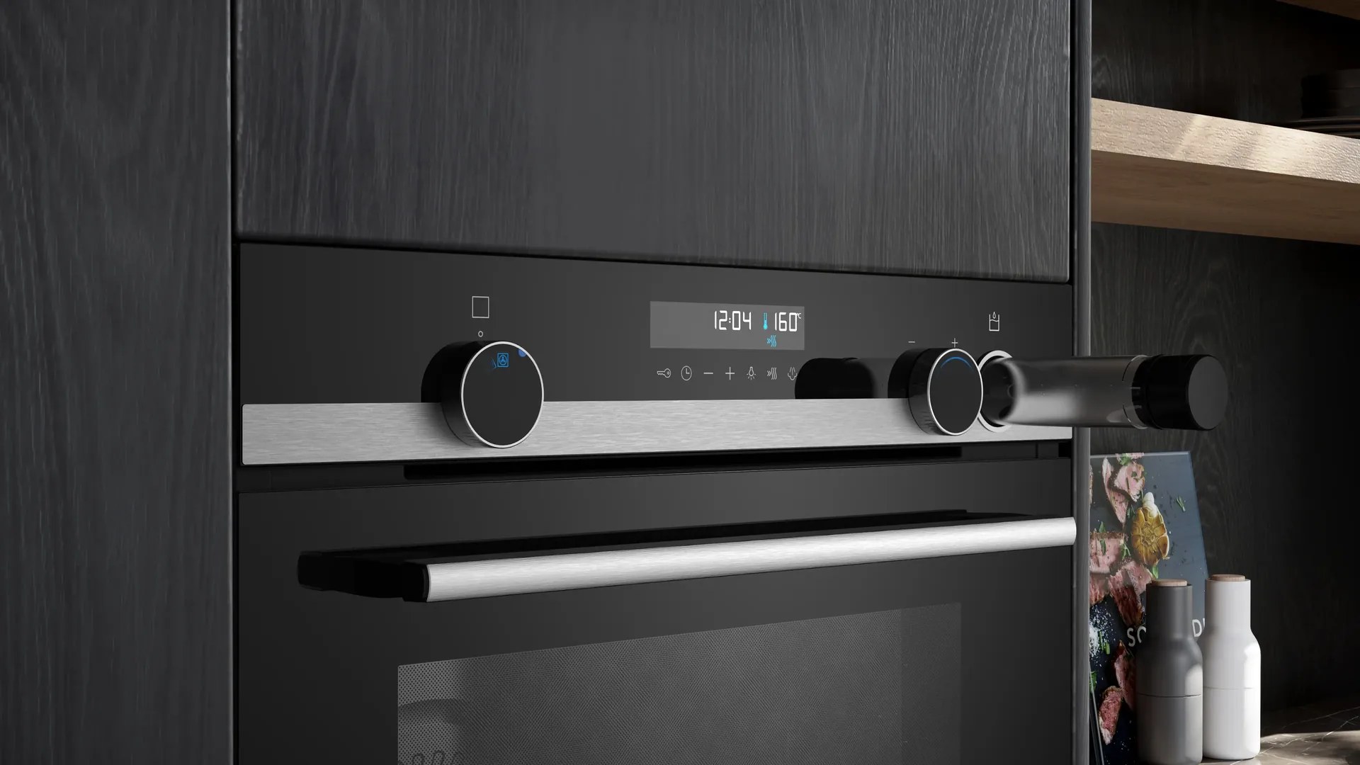 Siemens Backofen mit Display und Drehwählern in der Detailansicht